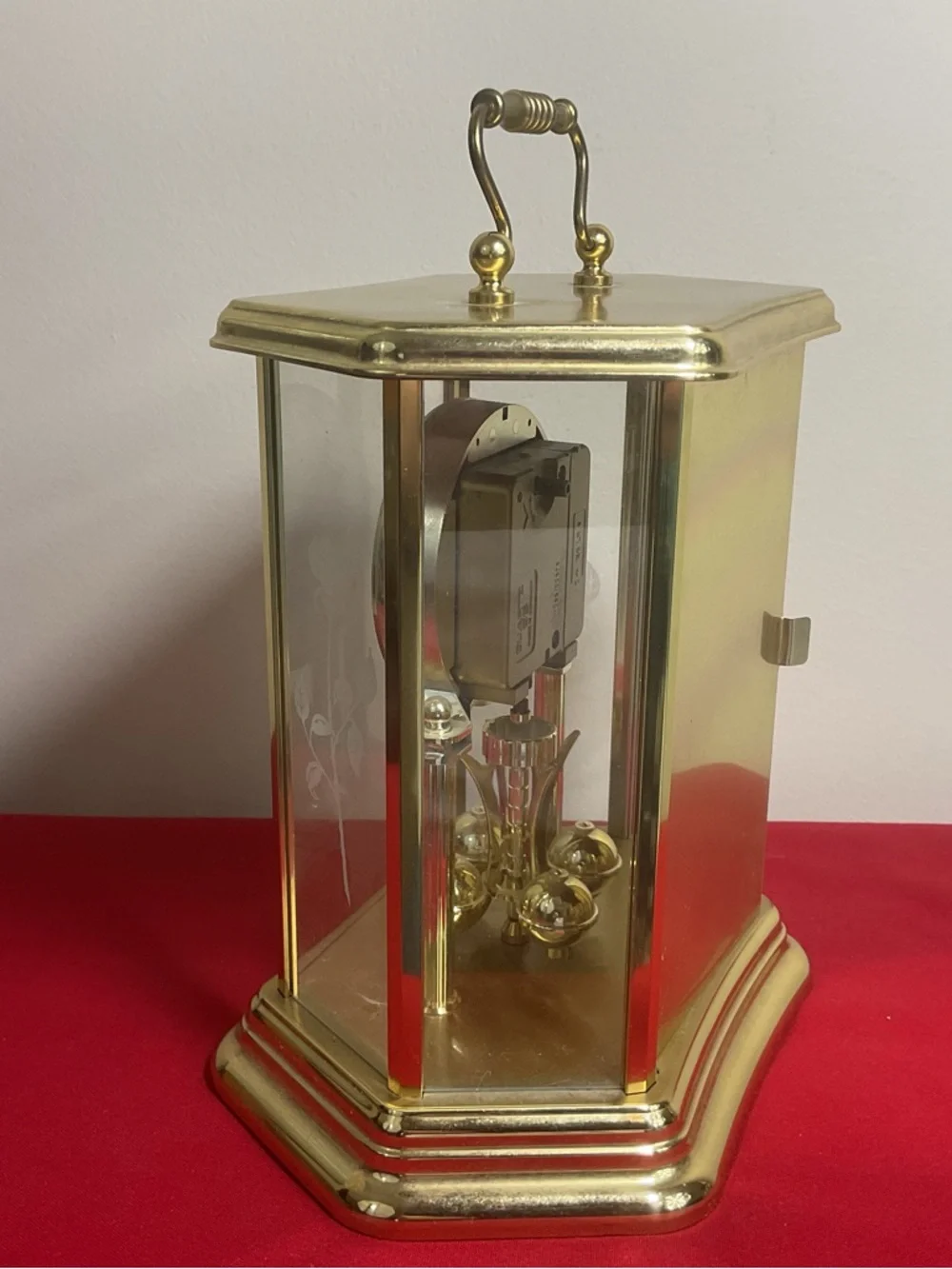 German Concordia Quartz Anniversary Clock, Westminster Chime, Gold-Tone with Ros